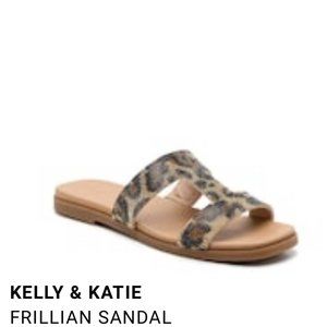 New without tags Kelly & Katie Frillian Sandal, Brown/Black, Size 8